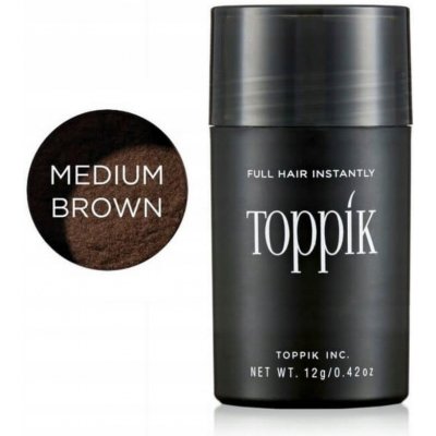 Toppik Hair Building Fibers Středně Zahušťovací vlákna na vlasy a vousy Hnědá 27 g – Zboží Dáma