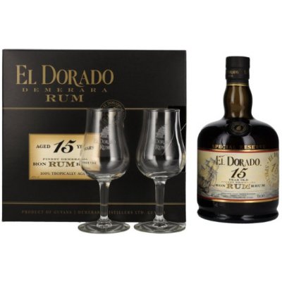 EL DORADO 15Y+2xSKLO 43% 0,7l (karton)