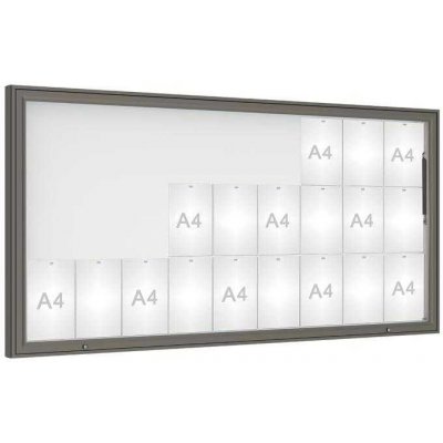 PROCITY Venkovní vitrína model 1000, 27 x A4, plexi, šedá PRO | Zboží Auto