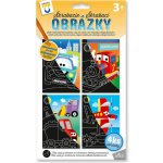 ARGUS Kreativní tvoření škrabací obrázky dopravní prostředky – Zboží Dáma