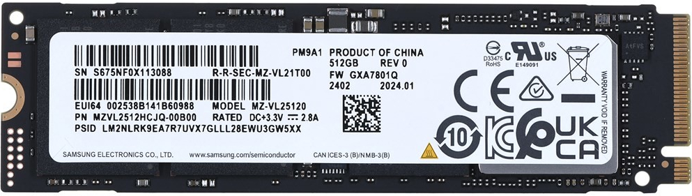 Samsung PM9A1 512GB, MZVL2512HCJQ-00B00