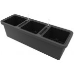 PLASTIA Truhlík BERBERIS TRIO 117x39x35 cm samozavlažovací Antracit – Zboží Dáma