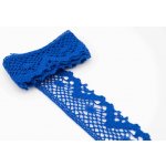 Bavlněná paličkovaná krajka - královská modrá - šířka 3,9 cm – Zboží Dáma