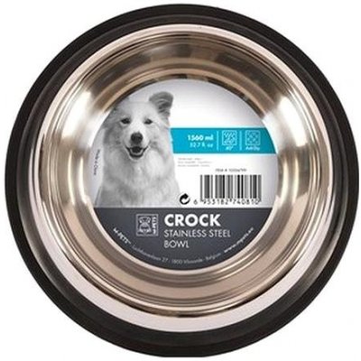 M-Pets Crock Miska nerezová s gumou XL 1,56l