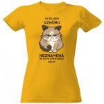 Tričko s potiskem Kočka nechce se mi nic dělat dámské Zlatá – Zboží Dáma