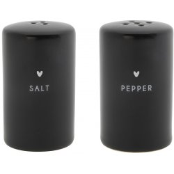 Bastion Collections SOLNIČKA a PEPŘENKA heart in black LI SALT&PEP BL