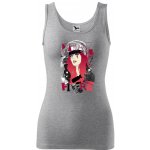 Dobrý Triko dámské tílko s potiskem Raining fire Tmavě šedý melír – Zboží Mobilmania