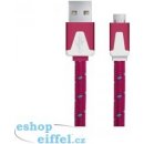 Esperanza EB176PB - 5901299912775 Micro USB 2.0 A-B M/M, opetený, plochý, 1m, růžový