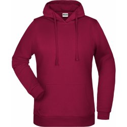 James & Nicholson dámská mikina s kapucí Basic Hoody JN795 Vínová