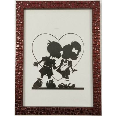 Bondecor Fotorám - plastový strukturovaný, lišta 1611, bordo Velikost: 13x18 – Zboží Živě