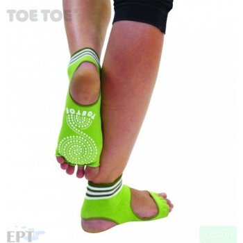 ToeToe HEEL bezprstové joga ABS protiskluzové ponožky zelená