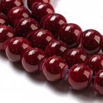 Skleněné korálky - tmavě červené - ∅ 6 mm - 10 ks – Zboží Dáma