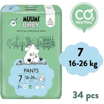 Muumi Baby Pants 7 XL kalhotkové eko 16-26 kg 34 ks