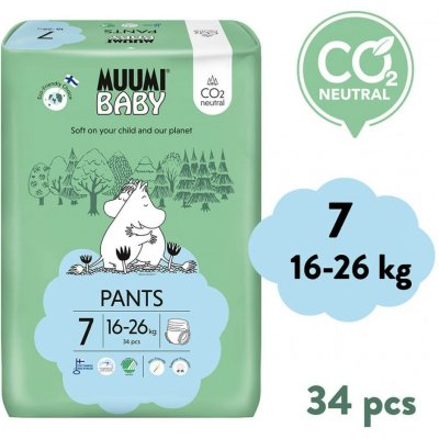 Muumi Baby Pants 7 XL kalhotkové eko 16-26 kg 34 ks – Zbozi.Blesk.cz