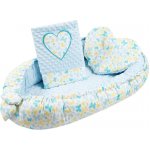 New Baby Luxusní hnízdečko s polštářkem a peřinkou Srdíčko modré – Hledejceny.cz