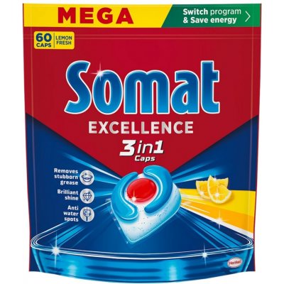 Somat Excellence 3v1 Lemon kapsle do myčky 60 ks – Zboží Dáma