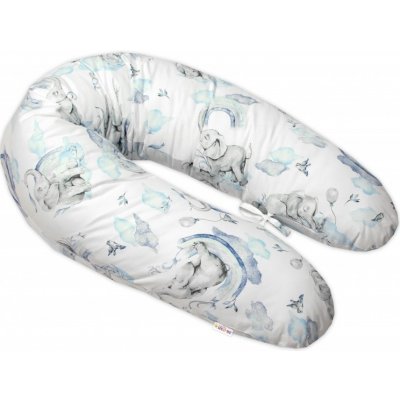 Baby Nellys Kojící bavlněný polštář Slon a Duha modrý – Sleviste.cz
