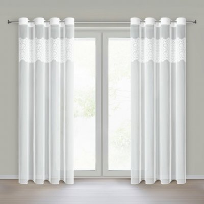 EUROFIRANY ZÁCLONA NA KROUŽCÍCH AFRODYTA 140X250 CM CM BÍLÁ – Hledejceny.cz