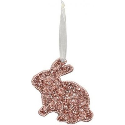 Růžový velikonoční králíček s korálky na stužce Fli 10*8 cm – Hledejceny.cz