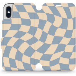 Mobiwear - Apple iPhone X / XS - VA59S Modrá a béžová šachovnice