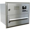 Poštovní schránka DOLS B-015-ABB - nerezová poštovní schránka k zazdění, s videohovorovým modulem ABB, jmenovkou a zvonkovým tlačítkem