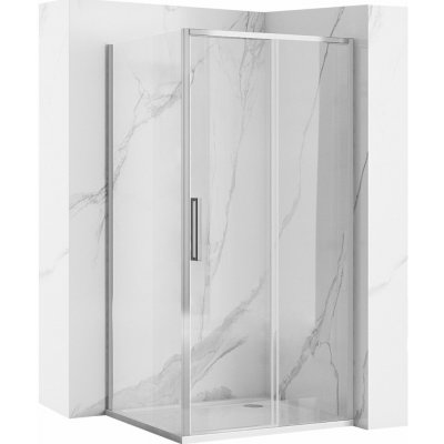 Rea Rapid Slide, sprchový kout s posuvnými dveřmi 140(dveře) x 80(stěna), 6mm čiré sklo, chromový profil, KPL-K5613 – Sleviste.cz