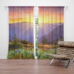 Sablio Závěs Západ slunce nad lesem: 2ks 140x250cm – Zboží Mobilmania