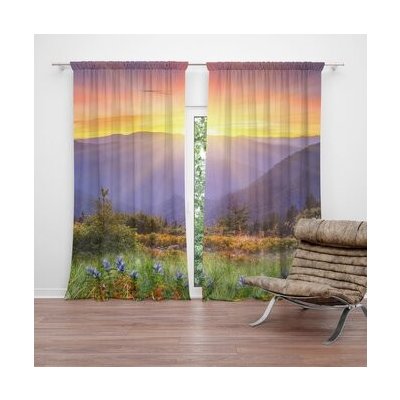 Sablio Závěs Západ slunce nad lesem: 2ks 140x250cm – Zboží Mobilmania