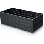 Prosperplast Vyvýšený ZÁHON BASE WOODY antracit 149,2cm – Zboží Dáma
