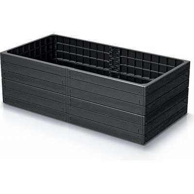 Prosperplast Vyvýšený ZÁHON BASE WOODY antracit 149,2cm – Zboží Dáma