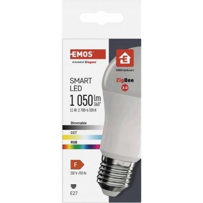 Emos Chytrá LED žárovka GoSmart A60 E27 11 W 75 W 1 050 lm RGB stmívatelná Zigbee – Zboží Mobilmania