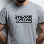 PÁNSKÉ tričko Strážce GAUČE galaxy šedá potisk: černá – Zboží Mobilmania