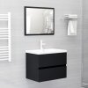 Koupelnový nábytek Nábytek XL 2dílná koupelnová sestava černá kompozitní dřevo