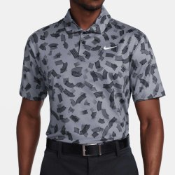 Nike Pánská polokošile Golf DF TOUR POLO MICRO PRT dk gr/wht