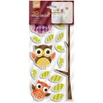 Crearreda 3D samolepicí pěnová dekorace na zeď malé sovy 59510 Little Owls (15 x 31 cm) – Sleviste.cz