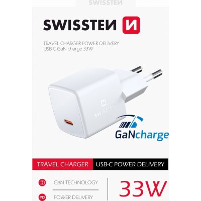 Swissten mini síťový adaptér gan usb-c 33w power delivery – Zboží Mobilmania