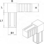 Plastová spojka - rohový kus vhodný do profilu veľkosti 20x20x1.5 mm