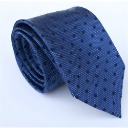 Hedvábný svět hedvábná kravata modrá s puntíky