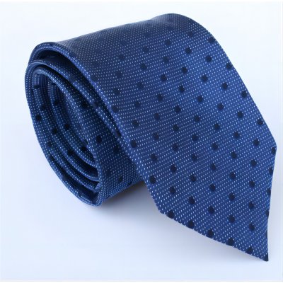 Hedvábný svět hedvábná kravata modrá s puntíky – Zboží Mobilmania