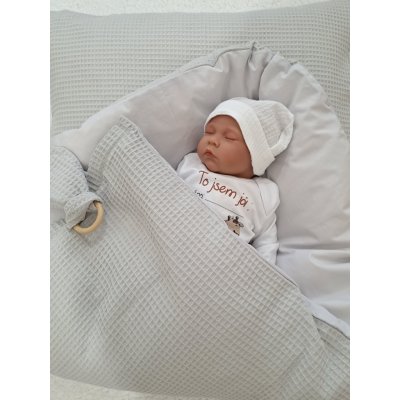 Pro útulný domov Péřová zavinovačka vaflová Šedá Sada 4v1 – Zboží Dáma