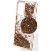 Pouzdro a kryt na mobilní telefon Samsung 1Mcz Liquid Hexagon Sparkle ochranné s přesépacím efektem třpytek Samsung Galaxy A72, Galaxy A72 5G zlaté