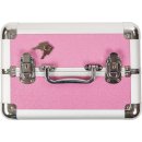 TecTake 401069 Kosmetický kufřík se 4 přihrádkami růžová umělá hmota