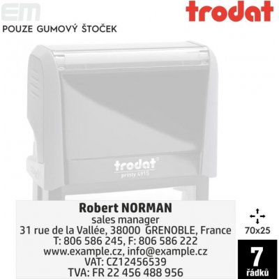 Trodat 4915 [ 70 x 25 mm pouze gumový štoček – Zboží Živě