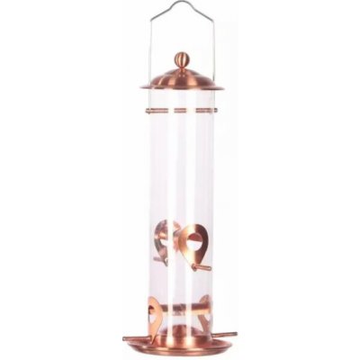 Garden & Fun Krmítko pro ptáky závěsné s ozdobnou střechou 16 x 16 x 37,5 cm kovové – Hledejceny.cz