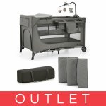 Kinderkraft Cestovní postýlka Joy 2 s doplňky tmavě šedá – Sleviste.cz