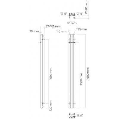 Oltens Stang 1800 x 150 mm 55011000