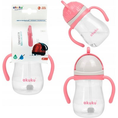 Akuku hrnek s ohebným brčkem a závažím 280ml růžová – Hledejceny.cz