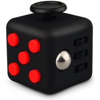 Fidget Cube antistresová kostka Černo červený