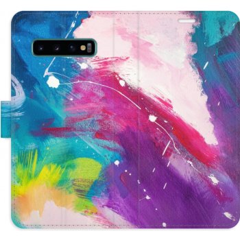 Pouzdro iSaprio Flip s kapsičkami na karty - Abstract Paint 05 Samsung Galaxy S10