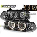 Přední světla BMW E36 91-98 Angel Eyes - sedan, compact, touring - dělené, černé – Hledejceny.cz